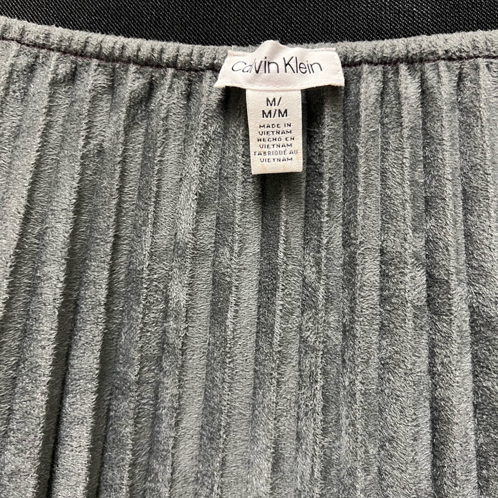 CALVIN KLEIN Womens Faux Dark Maroon Solid Leather Midi Pleated Skirt Size M - Picture 8 of 9